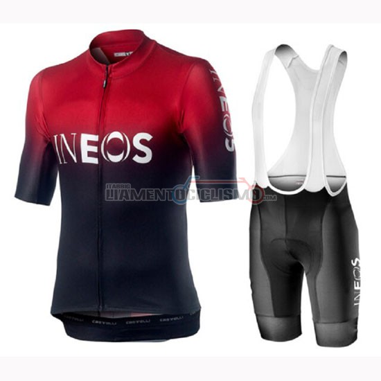 Abbigliamento Ciclismo Castelli Ineos Manica Corta 2019 Nero Rosso